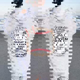 There Is No Crying In Baseball Sister Mom Girl Toddler Women Oversized Hoodie Back Print - Thegiftio