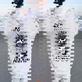 Retired Cat & Coffee Humor Retirement 2026 Women Oversized Hoodie Back Print | Seseable FR