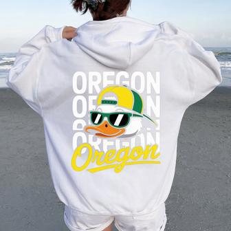 Retro Cool Oregon Classic Apparel For Women Women Oversized Hoodie Back Print - Thegiftio UK