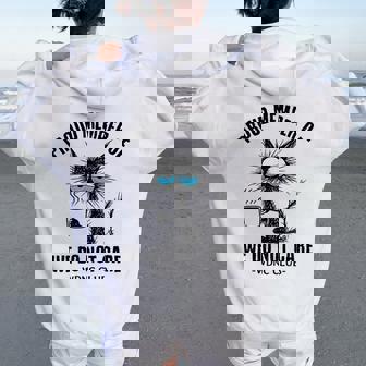 Sarcastic Black Cat Meme We Do Not Care Club Wdnc Cat Women Oversized Hoodie Back Print | Seseable FR