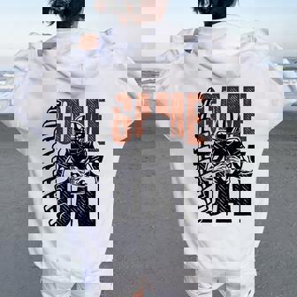 Game Day Football Season Team Sports Vintage Women Oversized Hoodie Back Print | Seseable CA