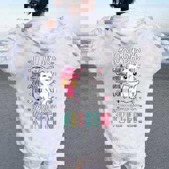 Girls 100 Days Of School Cat Coquette Bow 100Th Day School Women Oversized Hoodie Back Print | Seseable FR