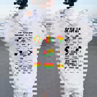 God Says I-Am Black History Afro Bible Verse Christian Women Oversized Hoodie Back Print - Thegiftio