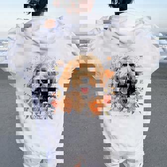 Goldendoodle Mom Golden Doodle Dog Lover Flowers Cute Women Oversized Hoodie Back Print | Seseable CA