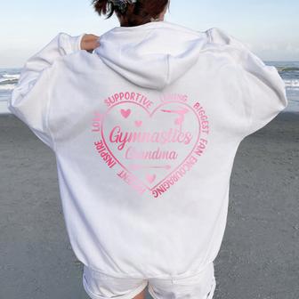 Gymnastics Grandma Heart Gymnast Grandma Matching Family Women Oversized Hoodie Back Print - Thegiftio UK