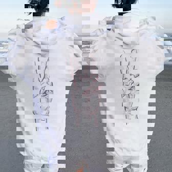 Igne De Paix De La Mainictoire S Paix Sweat à capuche oversize pour femme avec imprimé dans le dos - Cadeauxyz