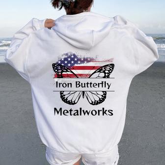 Iron Butterfly Metalworks Women Oversized Hoodie Back Print | Mazezy