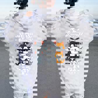 Just A Girl Who Loves Cats Women Oversized Hoodie Back Print - Thegiftio