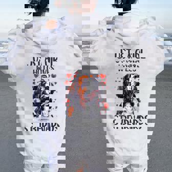 Just A Girl Who Loves St Bernards Saint Bernard Owner Women Oversized Hoodie Back Print - Thegiftio