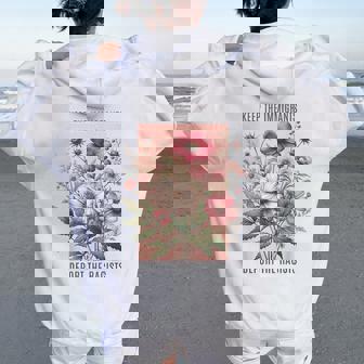 Keep The Immigrants Deport The Racists Floral Flowers Women Oversized Hoodie Back Print | Seseable CA