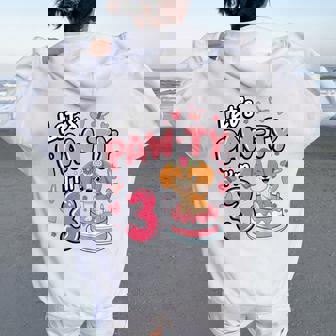 Let's Paw-Ty 3Th Birthday Girl Dog Puppy Lover 3 Years Old Women Oversized Hoodie Back Print | Mazezy