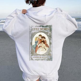 Little Louisa May Alcott Vintage Book Cover Women Oversized Hoodie Back Print - Thegiftio UK