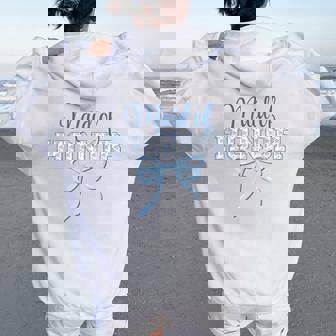 Maid Of Honor Blue Bow Coquette Floral Matching Bridal Women Oversized Hoodie Back Print | Seseable UK