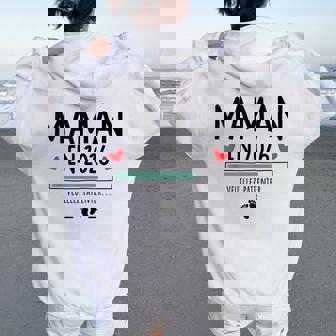 Maman En 2026 Annonce Grossesse Future Maman En Cours Sweat à capuche oversize pour femme avec imprimé dans le dos - Cadeauxyz