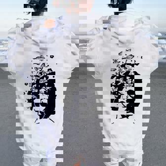 Melanin Queen African American Strong Black Natural Afro Women Oversized Hoodie Back Print | Mazezy