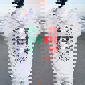 Mexico Hispanic Heritage Month Bow Mexican Flag Girls Women Women Oversized Hoodie Back Print | Mazezy