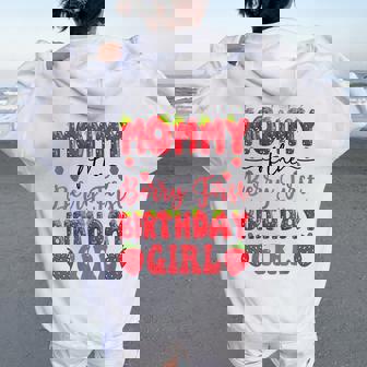 Mommy Of The Berry First Birthday Girl Strawberry Lover Women Oversized Hoodie Back Print | Seseable CA