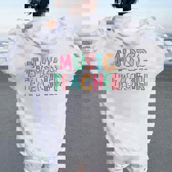 Music Teacher First Day Of School Elementary School Women Oversized Hoodie Back Print | Mazezy