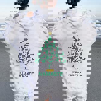 Namasteapin De Noël Yoga Sweat à capuche oversize pour femme avec imprimé dans le dos - Cadeauxyz