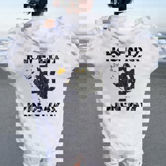 No Faux King Way No Kings In America Black Cat Women Oversized Hoodie Back Print | Seseable CA