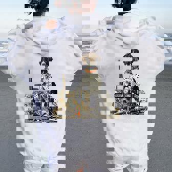 Old School Camo German Shorthaired Pointer Hunting Dog Mom Women Oversized Hoodie Back Print - Seseable