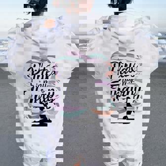 Pilates Para Es Mi Terapia Yoga Entrenamiento Fitness Lover Women Oversized Hoodie Back Print - Regaloses