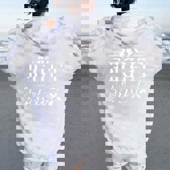 Pray Fight Believe Breast Cancer Awareness Christian Faith Women Oversized Hoodie Back Print | Seseable CA