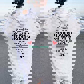 Promoted To Grandma Again Baby 2 Announcement Grandparents Women Oversized Hoodie Back Print | Seseable UK