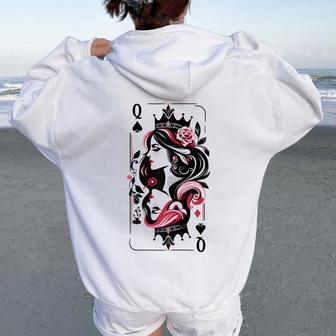 Queen Of Spades Yes Daddy Sexy Qos Women Oversized Hoodie Back Print - Thegiftio UK