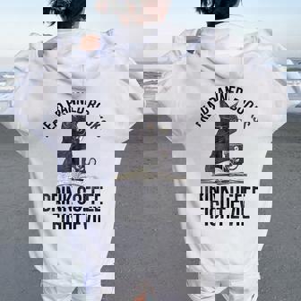 Read Banned Books Drink Coffee Fight Evil Black Cat Women Oversized Hoodie Back Print | Mazezy