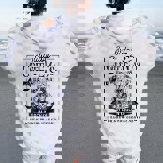 Retro English Bulldog Coffee Dog Mom Coffee Lover Women Oversized Hoodie Back Print - Thegiftio