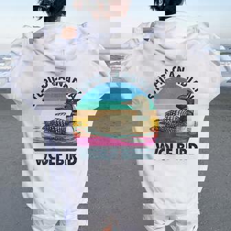 Retro Sarcastic Animal Stupid Canadian Wolf Bird Loon Women Oversized Hoodie Back Print | Seseable FR