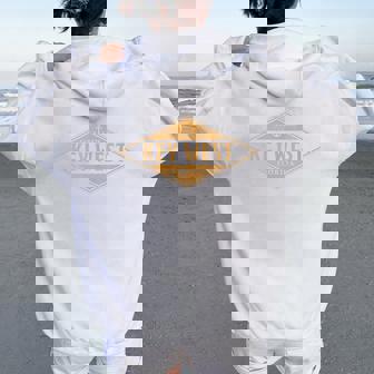 Retro Key West Florida Souvenir Vacation Vintage Womens Women Oversized Hoodie Back Print - Thegiftio