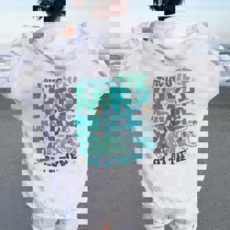 Retro Saving The World One Ice Pack At A Time School Nurse Women Oversized Hoodie Back Print - Thegiftio