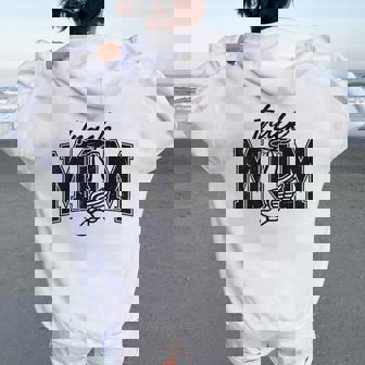 Retro Track Mom Track Mama Game Day Sports Mom Mens Women Oversized Hoodie Back Print | Seseable UK