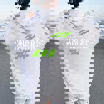 Retro Vintage Kawasaki Green City For Or Tri-Blend Women Oversized Hoodie Back Print | Seseable CA