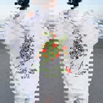 Riviera Maya Tropical Sea Turtle Mexico For And Women Women Oversized Hoodie Back Print | Mazezy