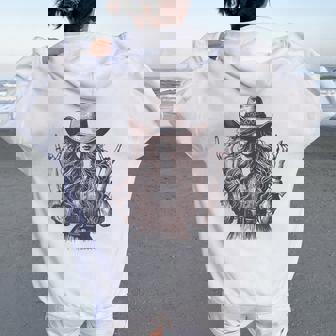 Rock And Roll Cowgirl Western Rodeo Girl Graphic Women Women Oversized Hoodie Back Print | Seseable FR