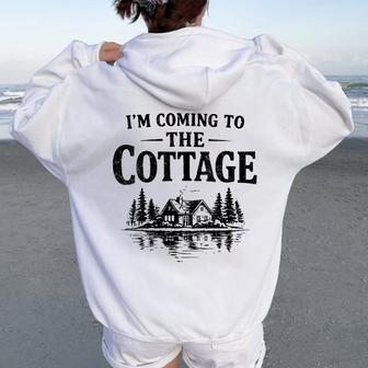 Romance Hockey Pareja Hombres Esoy A La Cottage Cuello Women Oversized Hoodie Back Print - Regaloses