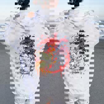 Rooster Cock Fight Chicken ノベルティ ファーマーズギフト レディース オーバーサイズ パーカー バックプリント - Kawaiitshirt