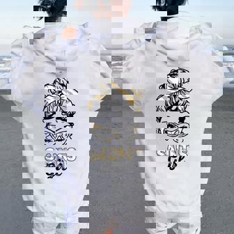 Saints Girl Messy Bun Women Oversized Hoodie Back Print - Thegiftio