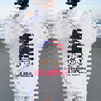 San Francisco Pour Filles Drapeau De Californie Dean Francisco Pour S Sweat à capuche oversize pour femme avec imprimé dans le dos - Cadeauxyz