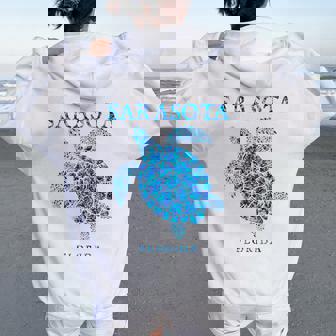 Sarasota Florida Sea Turtle Beach Girls Boys Souvenir Women Oversized Hoodie Back Print | Mazezy