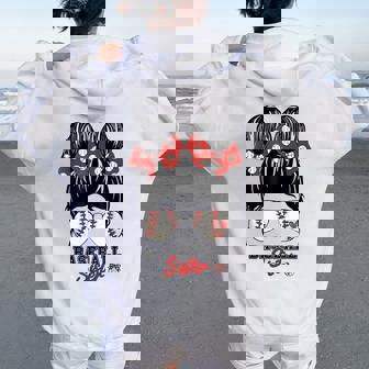 Sister Baseball Messy Bun Sunglasses Women Oversized Hoodie Back Print - Thegiftio