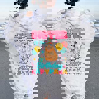 Sister Of The Birthday Capybara Group Family Matching Party Women Oversized Hoodie Back Print | Seseable CA