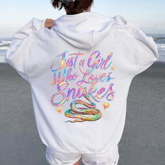 Snake Just A Girl Who Loves Snakes Women Oversized Hoodie Back Print - Thegiftio UK