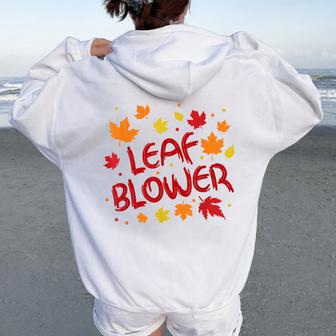 Very Spooktacular Fall Leaf Blower Sucking Leaf Blowers Women Oversized Hoodie Back Print - Thegiftio UK