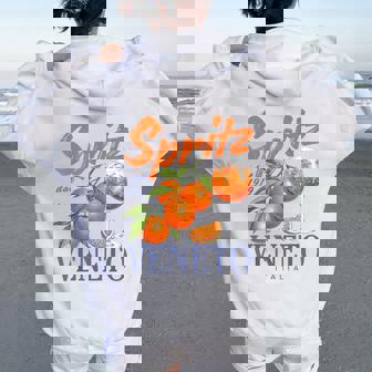 Spritz Veneto Dal 1919 Italia Vintage Orange Wine Cocktail Women Oversized Hoodie Back Print | Seseable UK