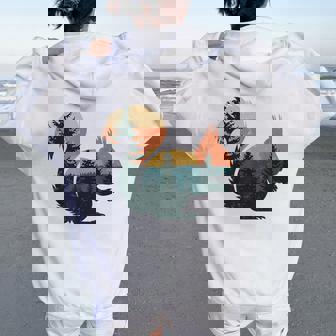 Squirrel Hunting Hiking Outdoor Camping Forest Women Women Oversized Hoodie Back Print | Mazezy