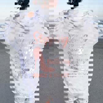 Stepping Into My 44Th Birthday 44 Year Old Bday Women Oversized Hoodie Back Print - Thegiftio